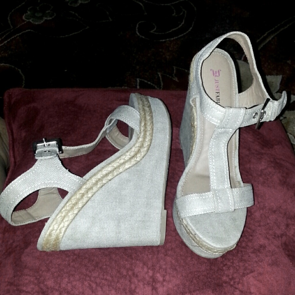 Just Fabulous T-Strap Platform Wedges. NWOT